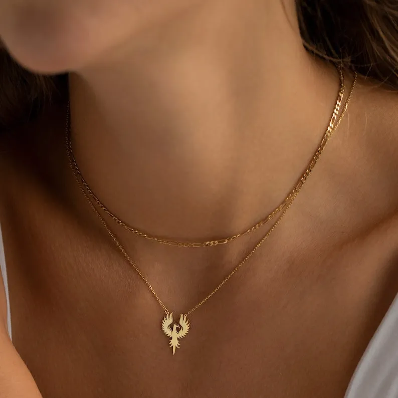 Phoenix Necklace Rising Phoenix Pendant Dainty Phoenix Jewelry S925 Silver Gift