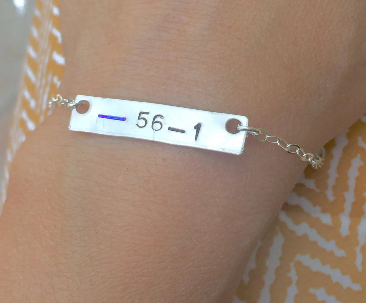 Police Wife Bracelet, Thin Blue Line Jewelry