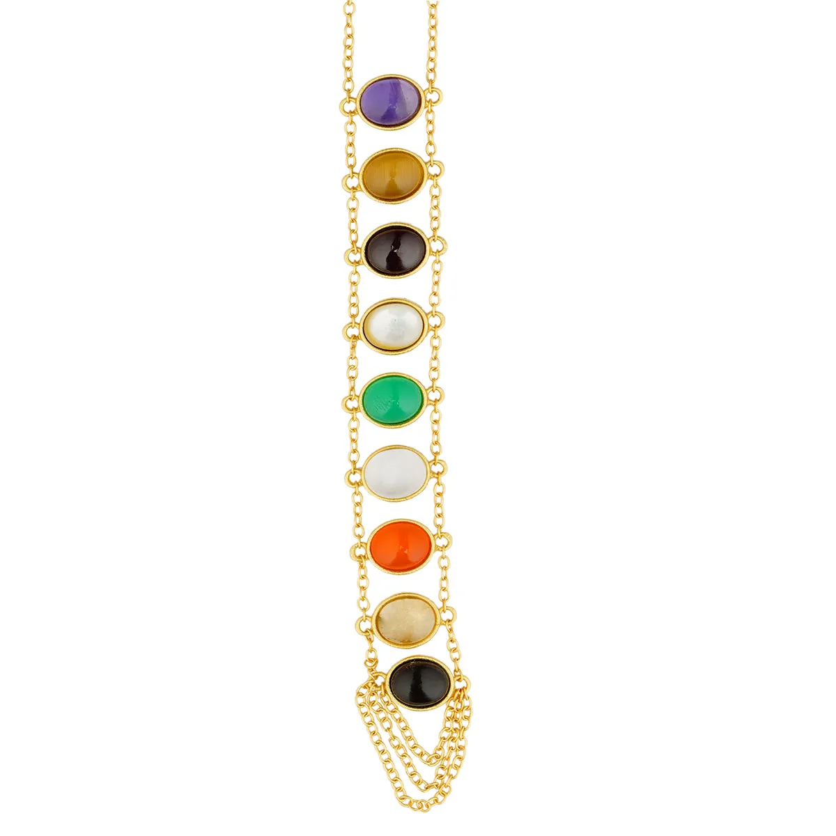 Power Within Navratan Lariat Necklace