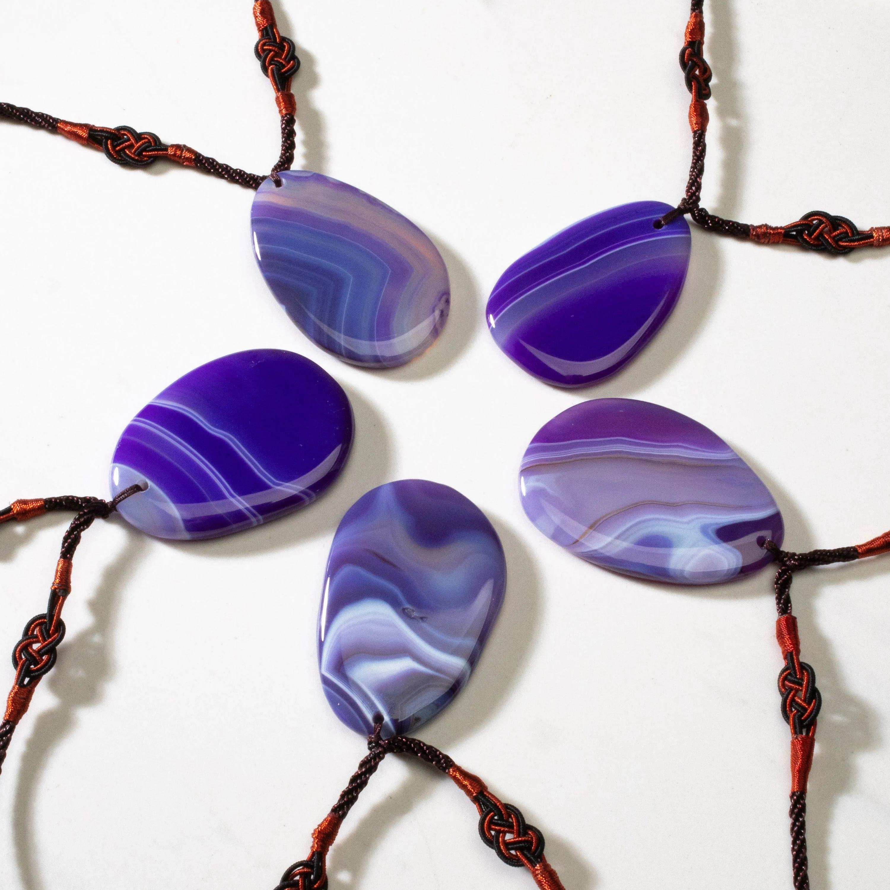 Purple Agate Geode Slice Necklace