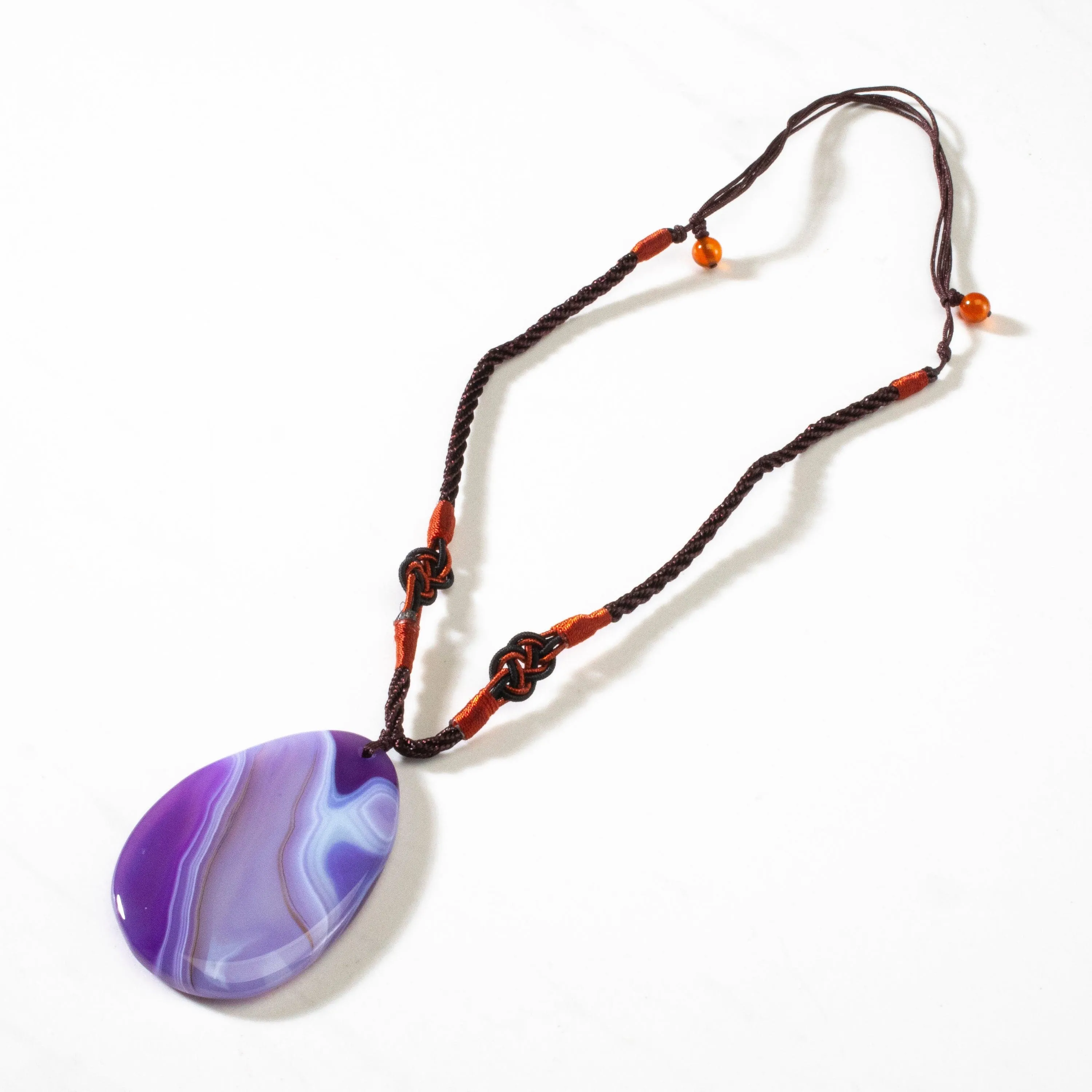 Purple Agate Geode Slice Necklace