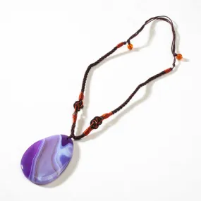 Purple Agate Geode Slice Necklace