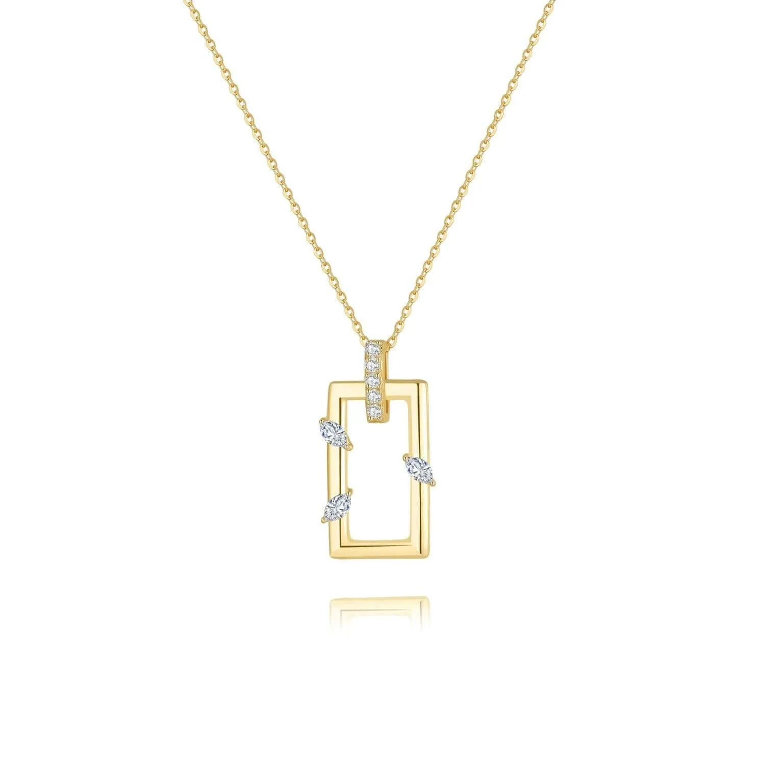 Rectangular Necklace Jasmine Breeze Collection Designed by Golnaz Niazmand