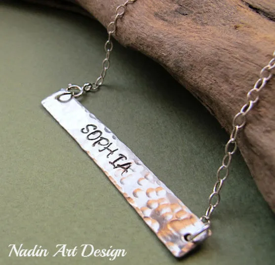 Rectangular Pendant Name Necklace