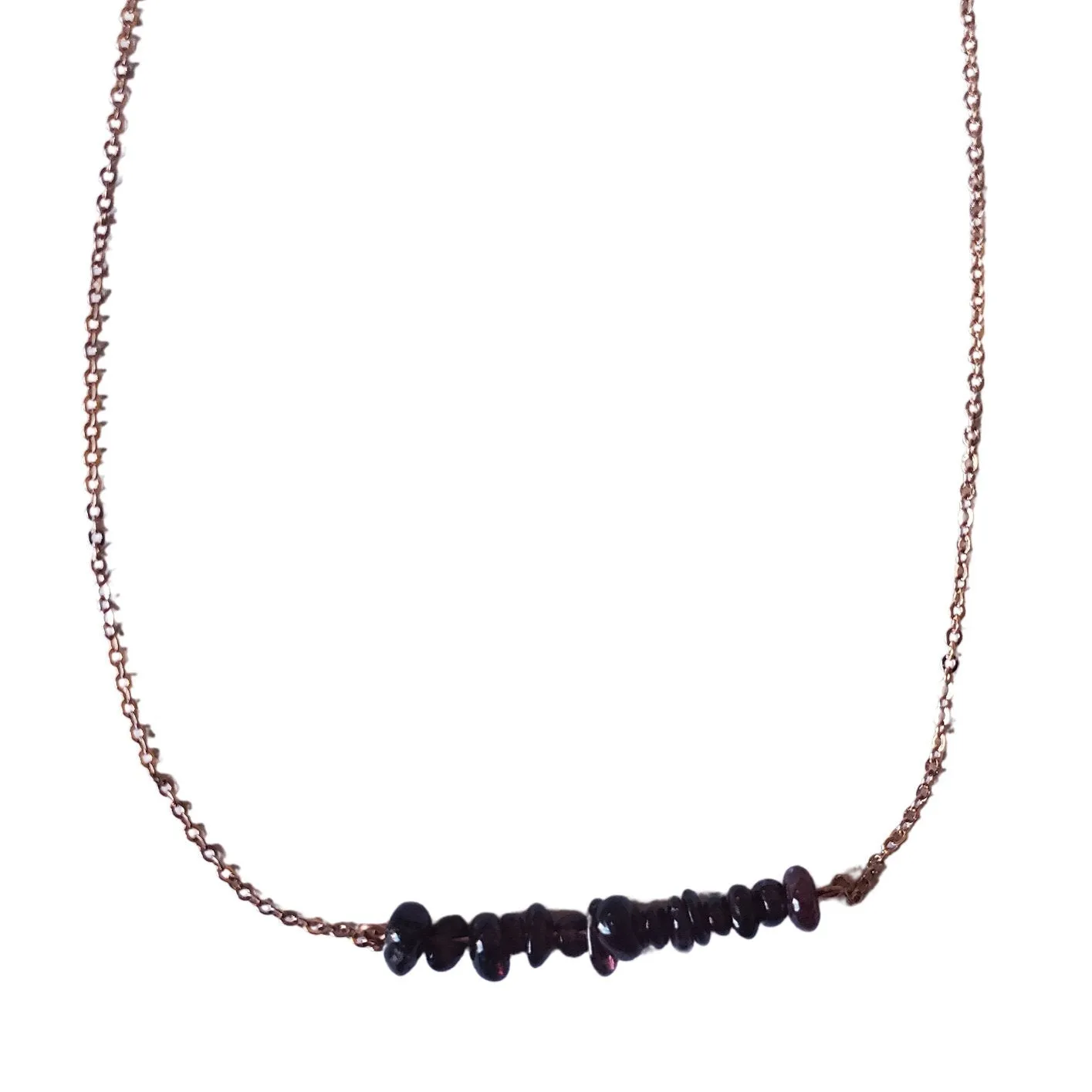 Red Garnet Bar Necklace