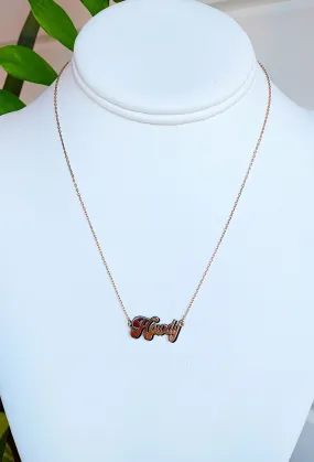 Retro Howdy Gold Necklace