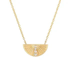 Rise Diamond Necklace - 14k Yellow Gold Half Circle