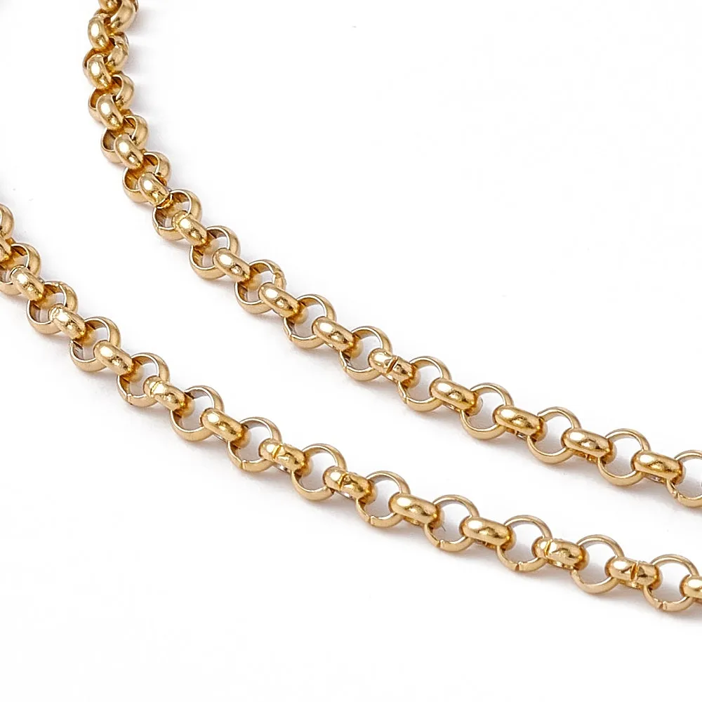 Rolo Chain Necklace (Med Links)  - Plated Stainless - 23