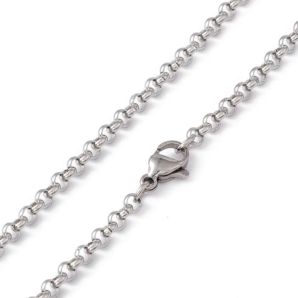 Rolo Chain Necklace (Med Links)  - Plated Stainless - 23