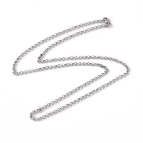 Rolo Chain Necklace (Med Links)  - Plated Stainless - 23