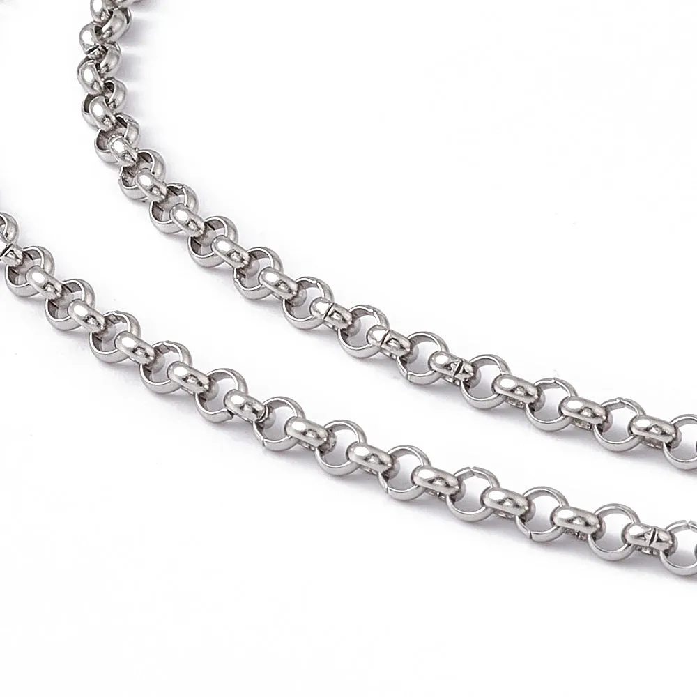 Rolo Chain Necklace (Med Links)  - Plated Stainless - 23