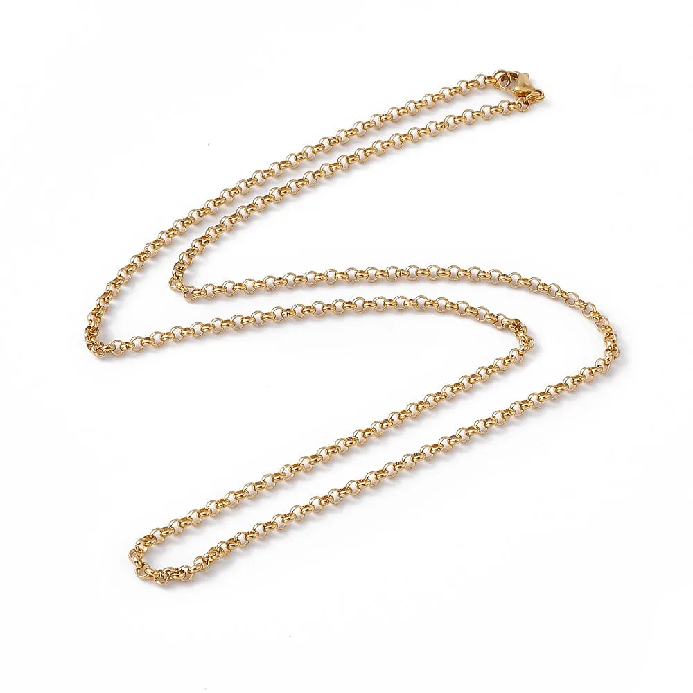 Rolo Chain Necklace (Med Links)  - Plated Stainless - 23