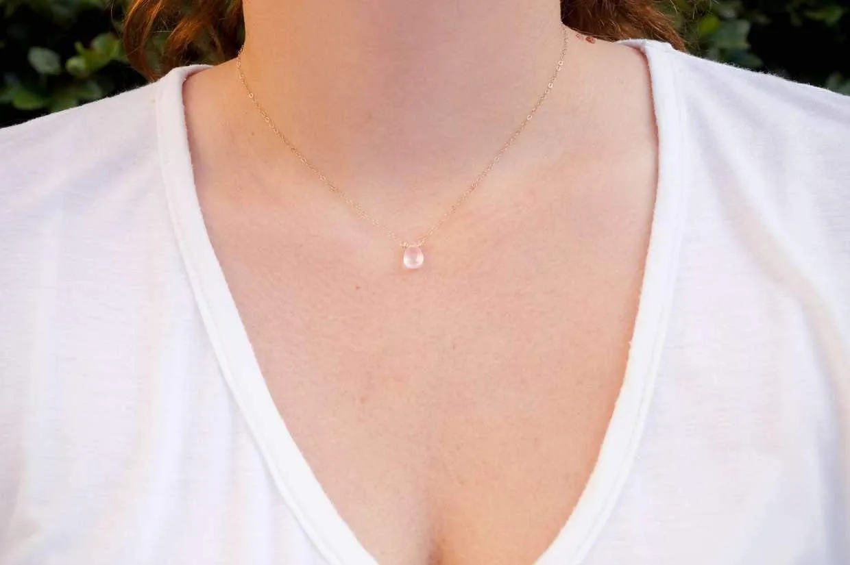 Rose Quartz Healing Jewel 14k Rose Gold-Filled Necklace