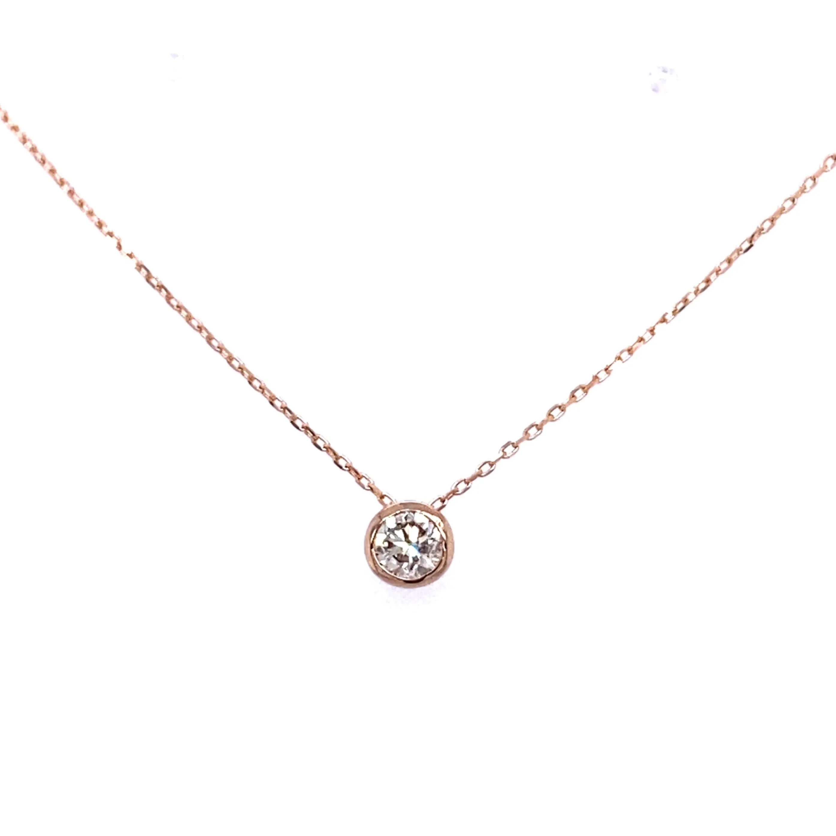 Round Diamond Solitaire Necklace