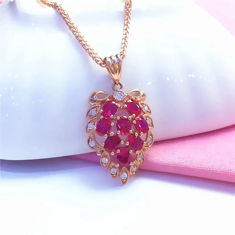 Ruby Grape Rose Gold Necklace