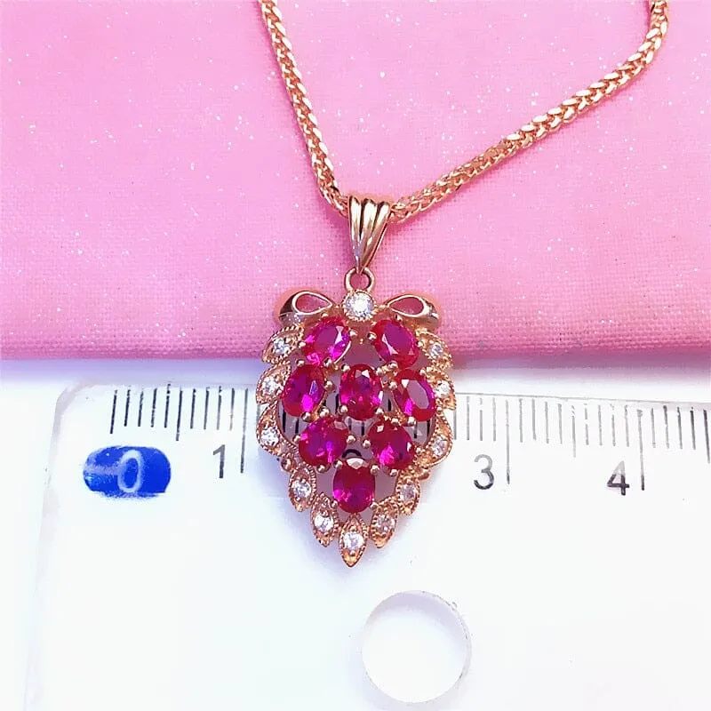 Ruby Grape Rose Gold Necklace