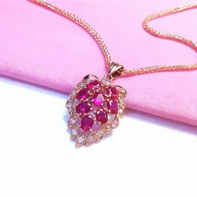 Ruby Grape Rose Gold Necklace