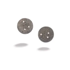 Silver and Platinum Circle Earrings