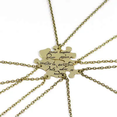 Six Friendship Mosaic Map BFF Necklaces