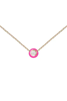 Small Neon Pink Audrey Pendant Necklace