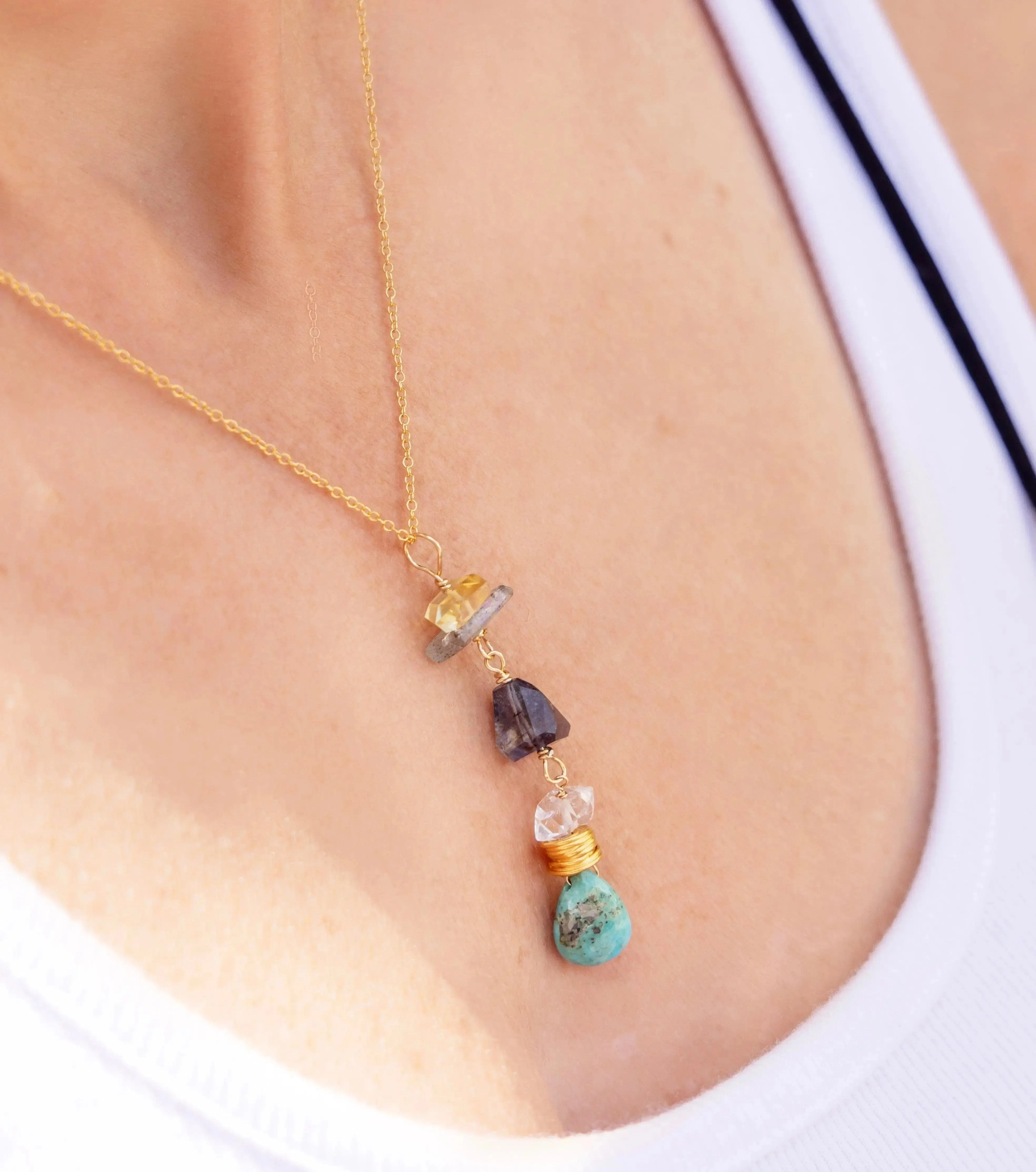 Stacked Gemstone Necklace