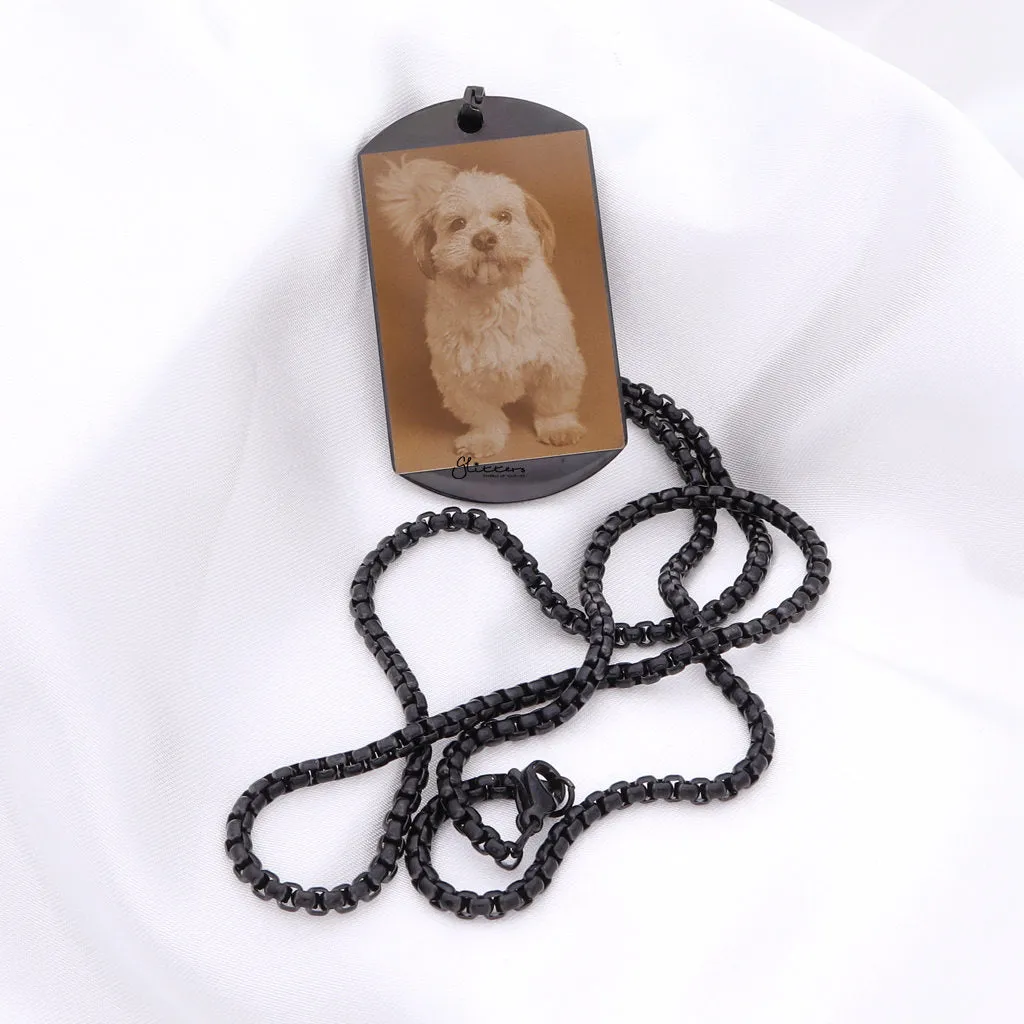 Stainless Steel Dog Tag Necklace   Photo Engraving