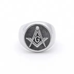 Stainless Steel Masonic Ring