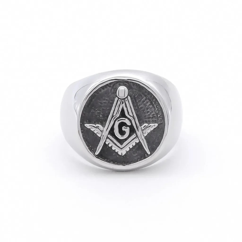 Stainless Steel Masonic Ring