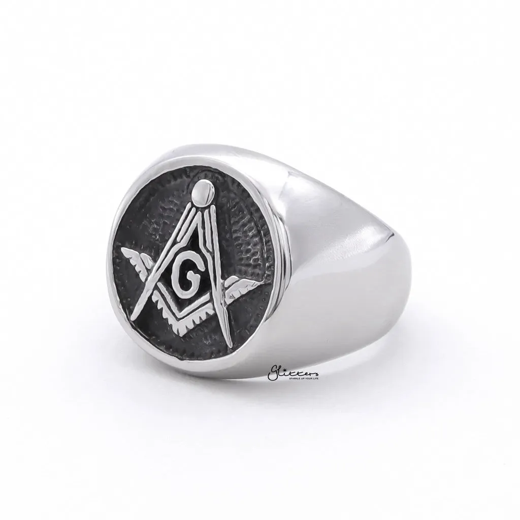 Stainless Steel Masonic Ring