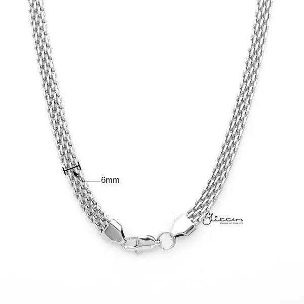 Stainless Steel Multi Link Chain Men's Necklaces - 6mm width | 61cm length