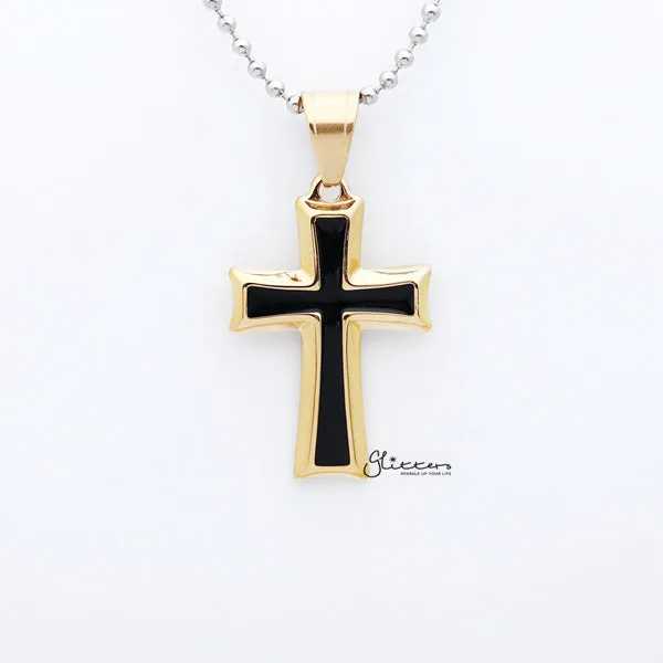 Stainless Steel Two Tone Cross Pendant