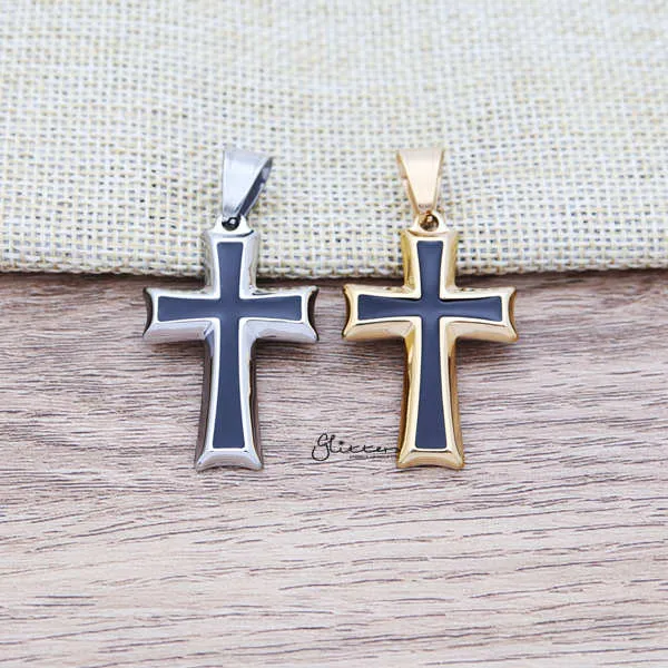 Stainless Steel Two Tone Cross Pendant