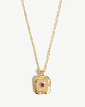 Star Ridge Birthstone Pendant Necklace | 18ct Gold Vermeil/Ruby