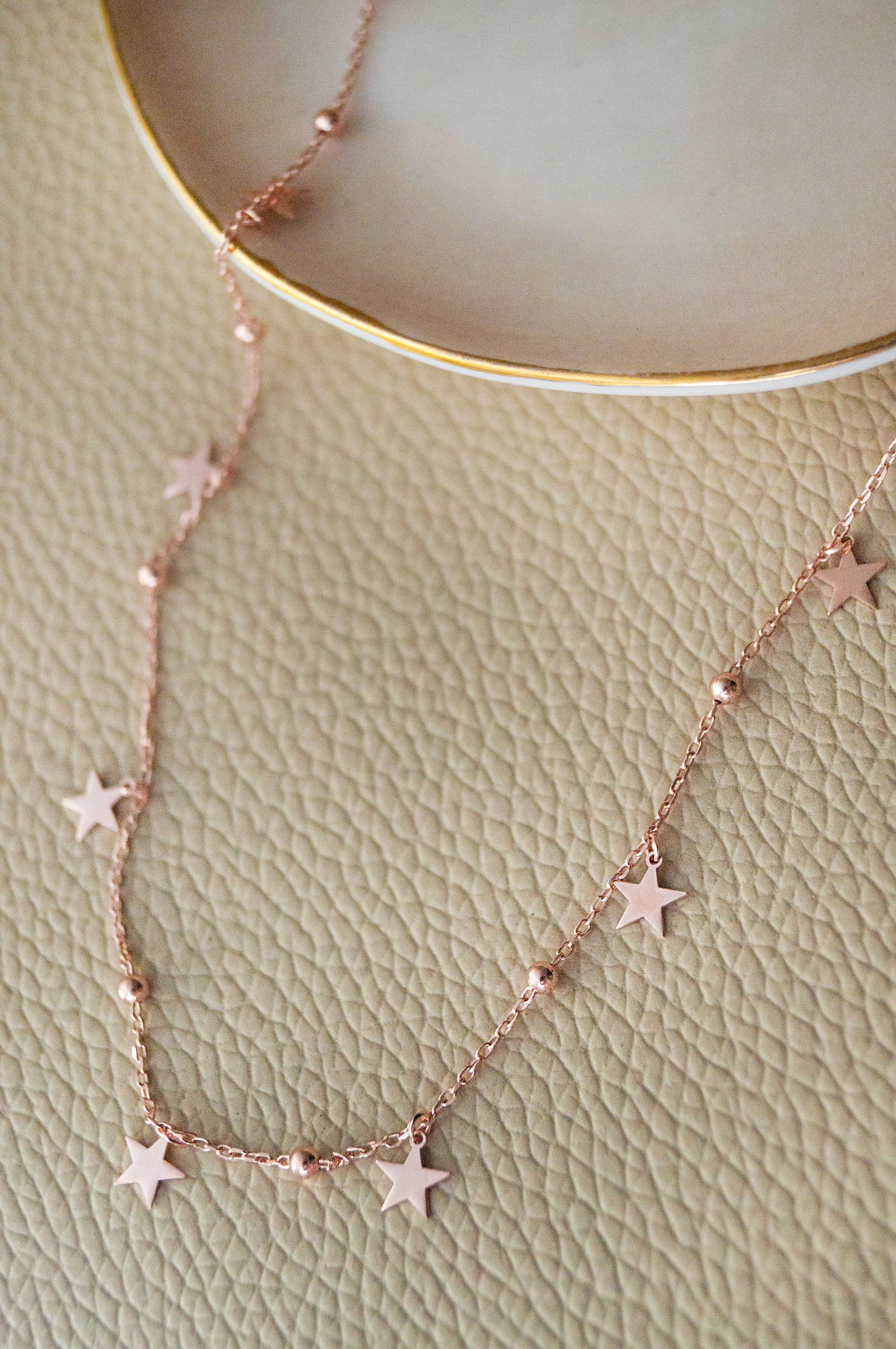 Star Sprinkle Rose Gold Plated Sterling Silver Chain