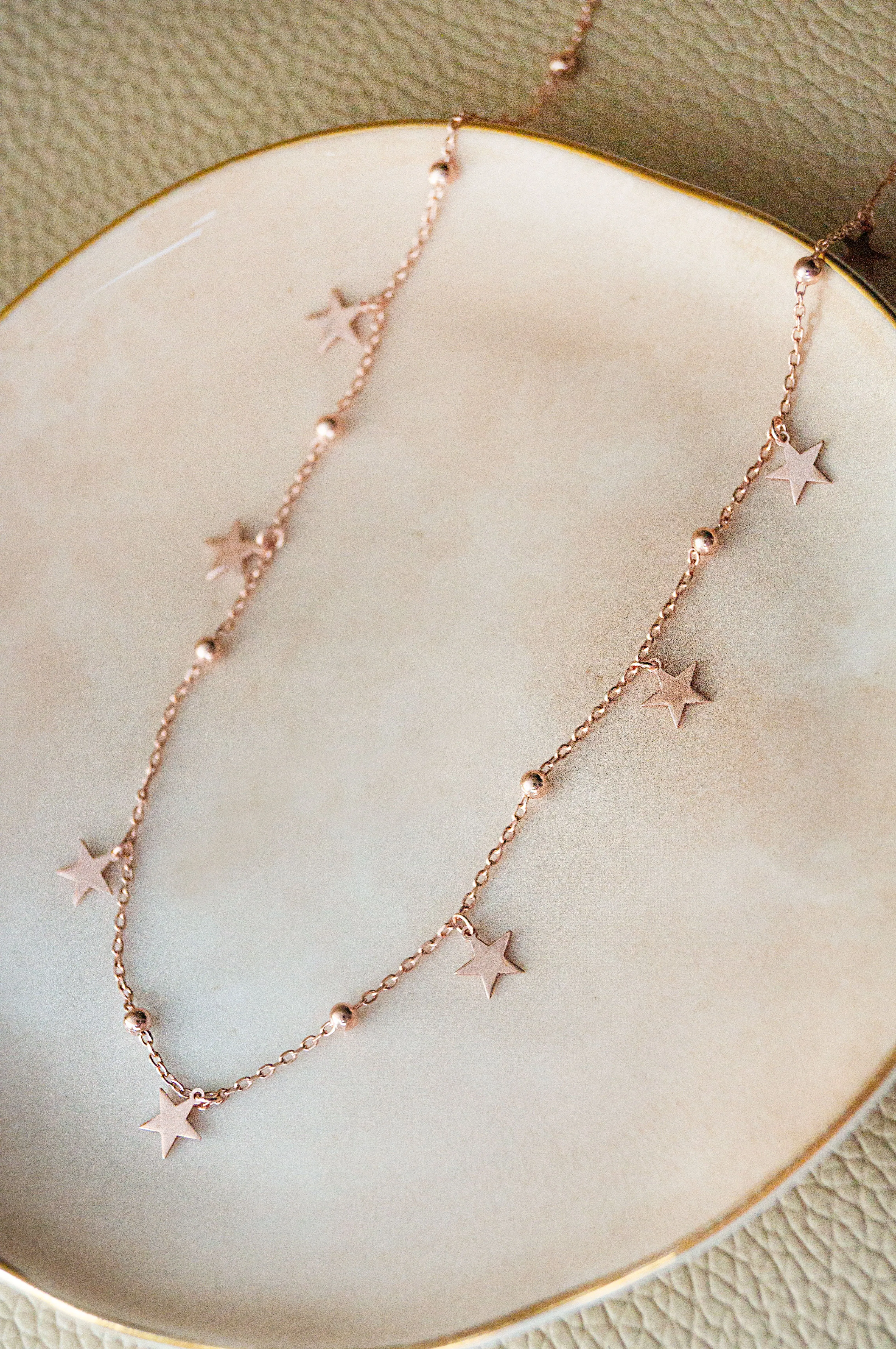 Star Sprinkle Rose Gold Plated Sterling Silver Chain