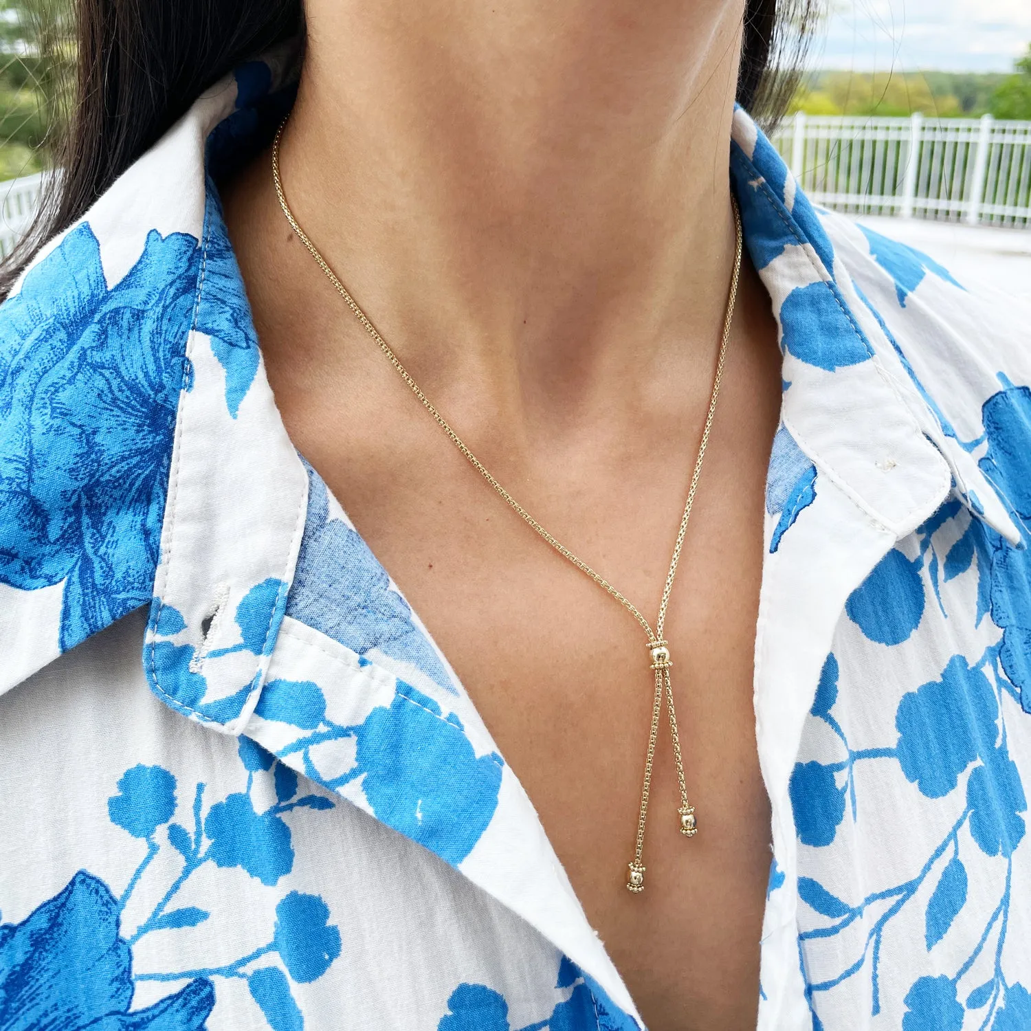 Structured Lariat Bead Necklace