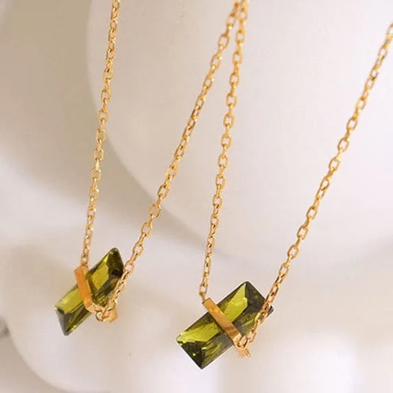 Summer Minimalist Peridot Necklace