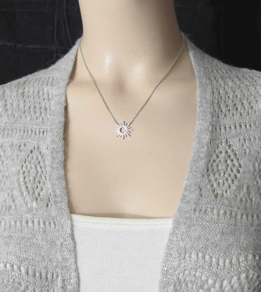 Sun With Crystal Rays Necklace