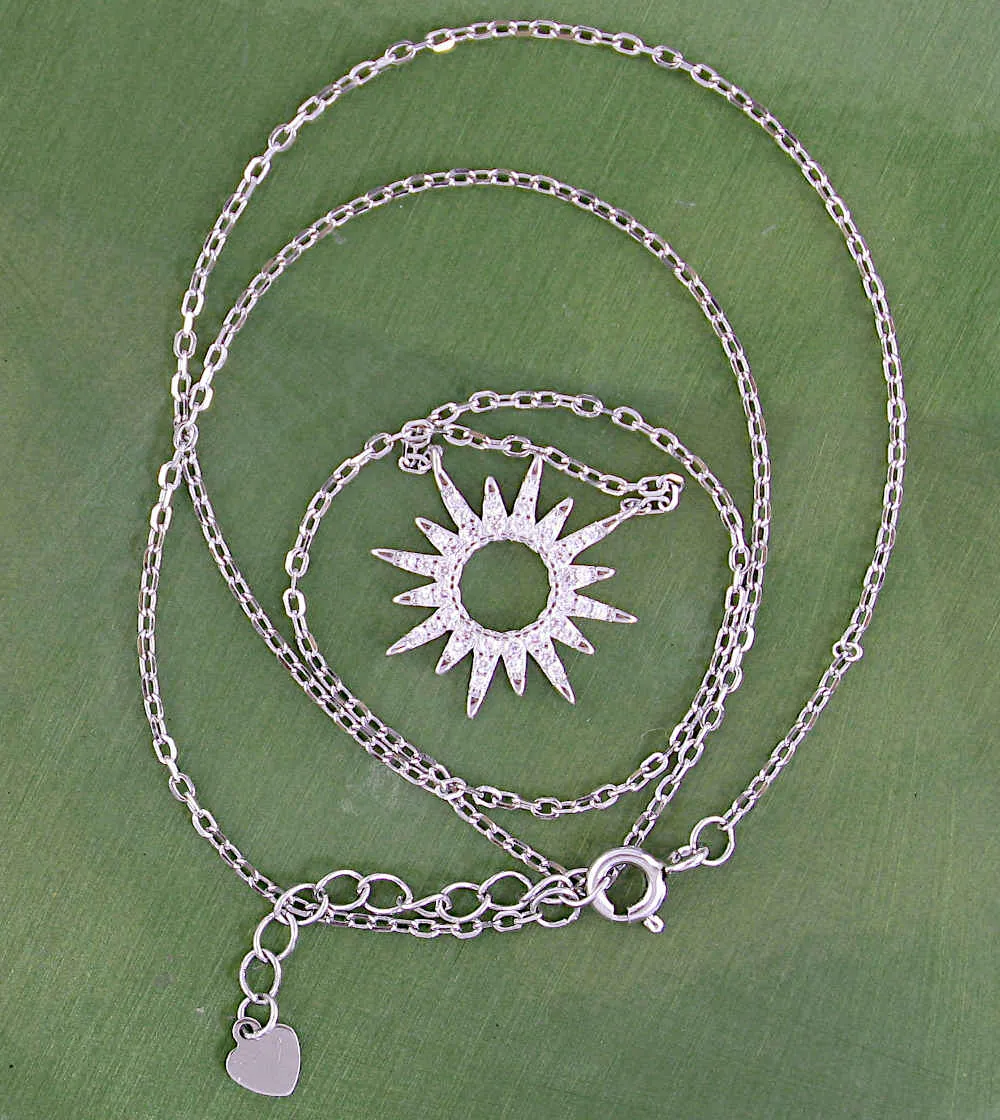 Sun With Crystal Rays Necklace