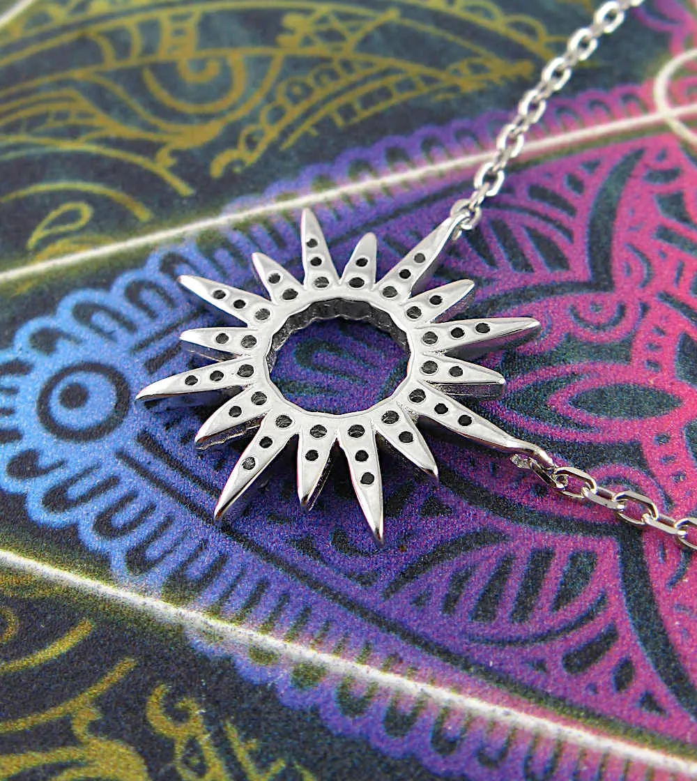 Sun With Crystal Rays Necklace