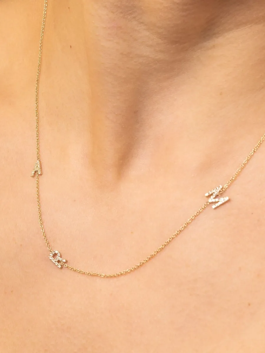 The Diamond Initial Necklace 14K - 1 Letter