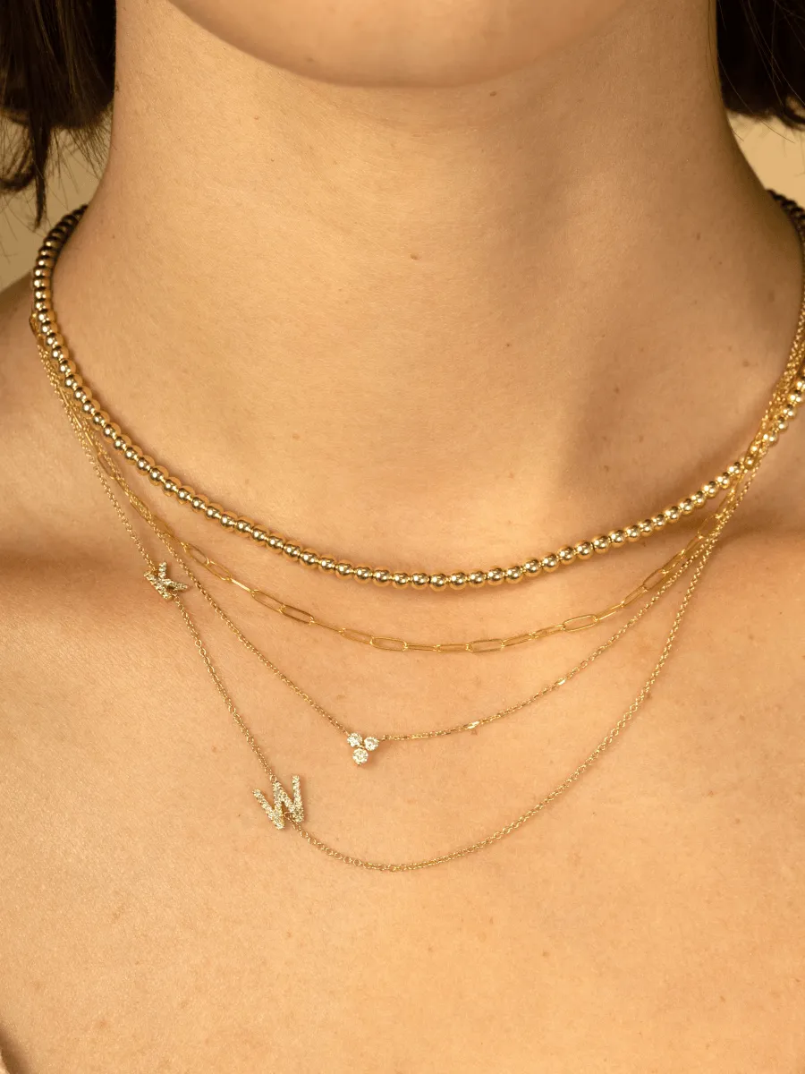 The Diamond Initial Necklace 14K - 1 Letter