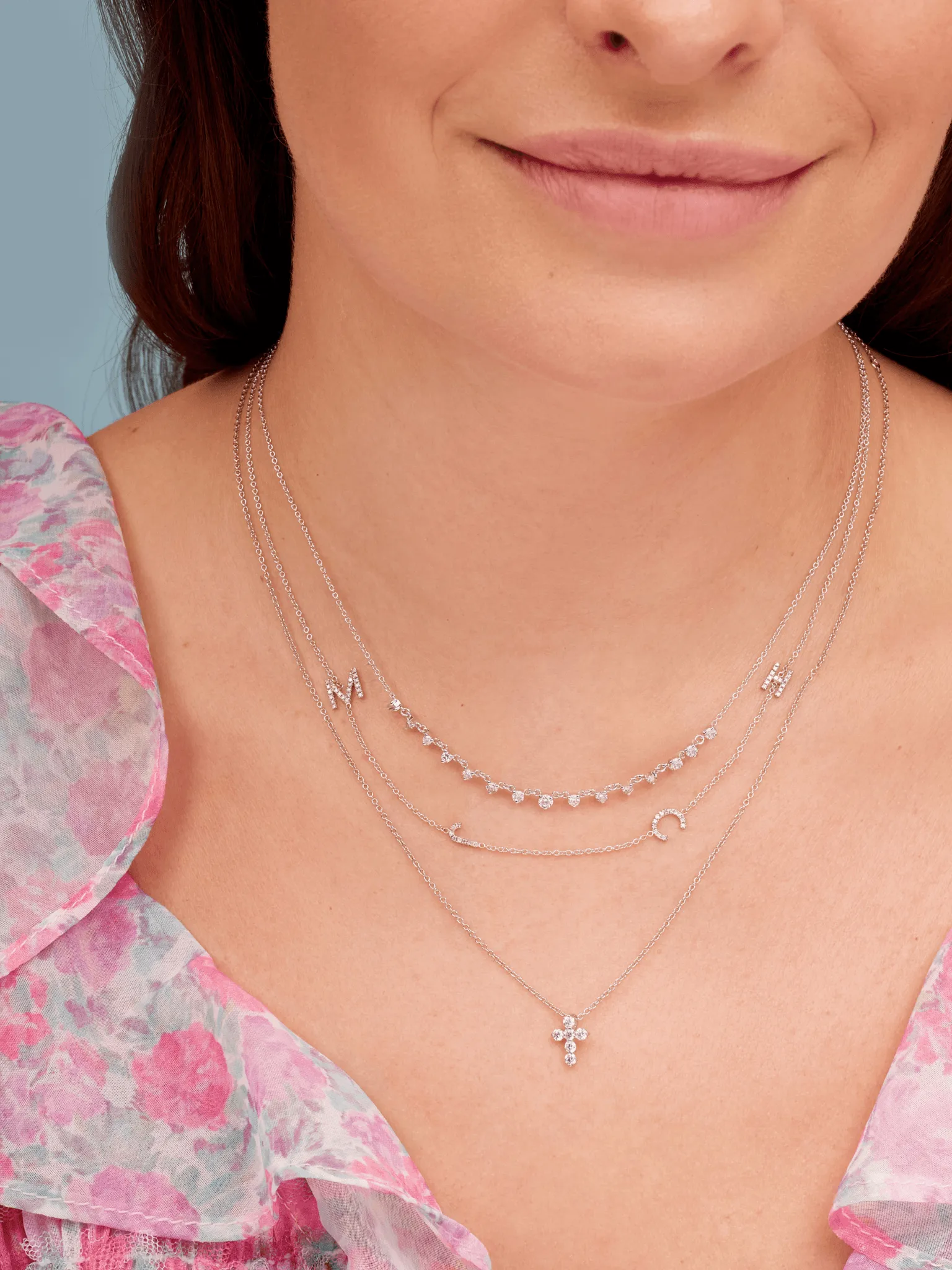 The Diamond Initial Necklace 14K - 1 Letter