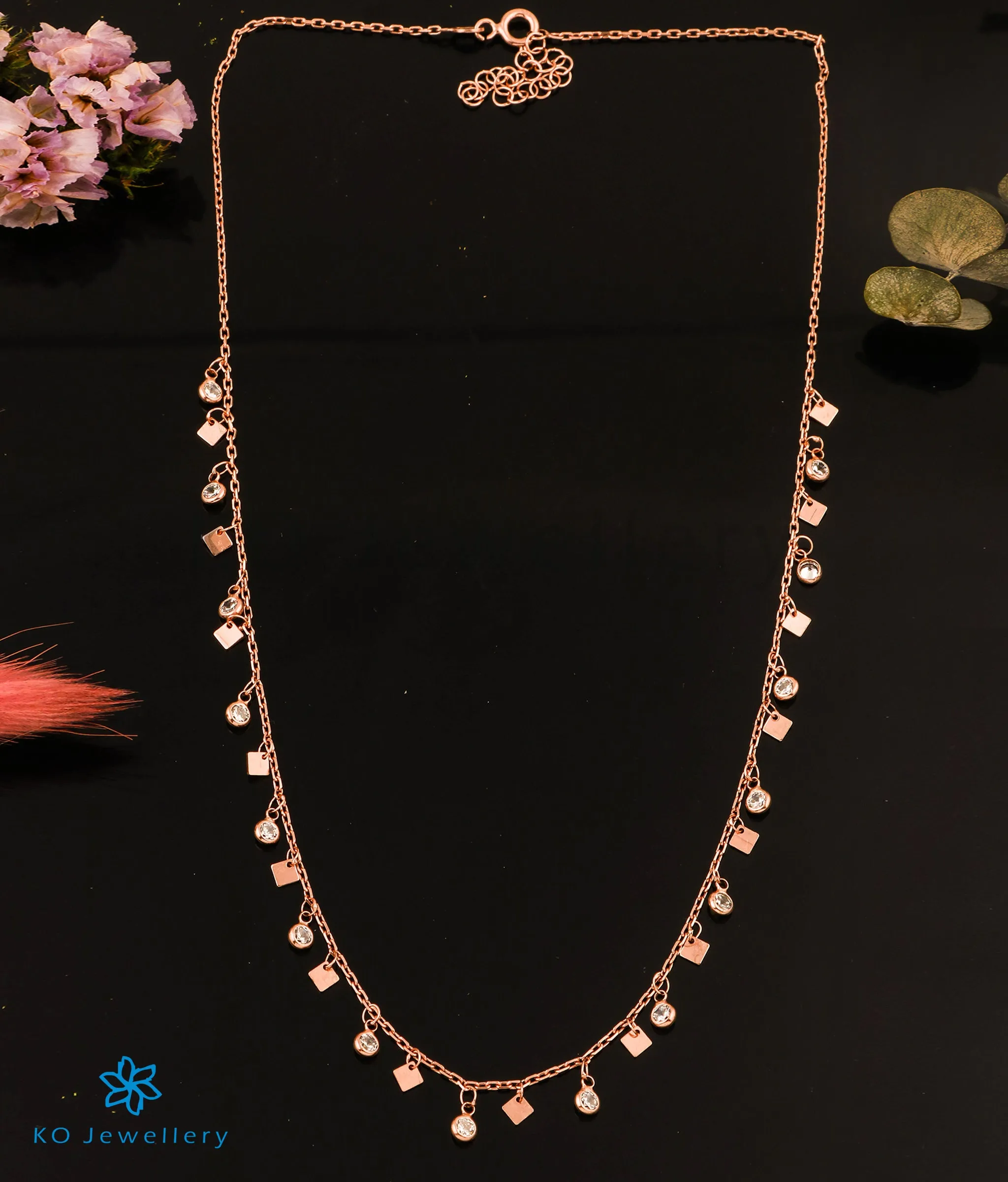 The Itsy Charms Silver Rose-gold Necklace Set