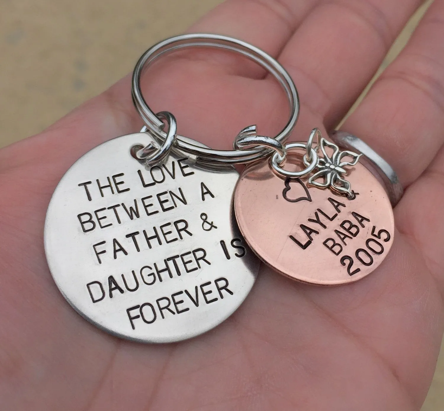 The Love Between A Father and Daughter is Forever, Father Daughter keychain, Personalized Keychain,Custom Father Daughter, from dad