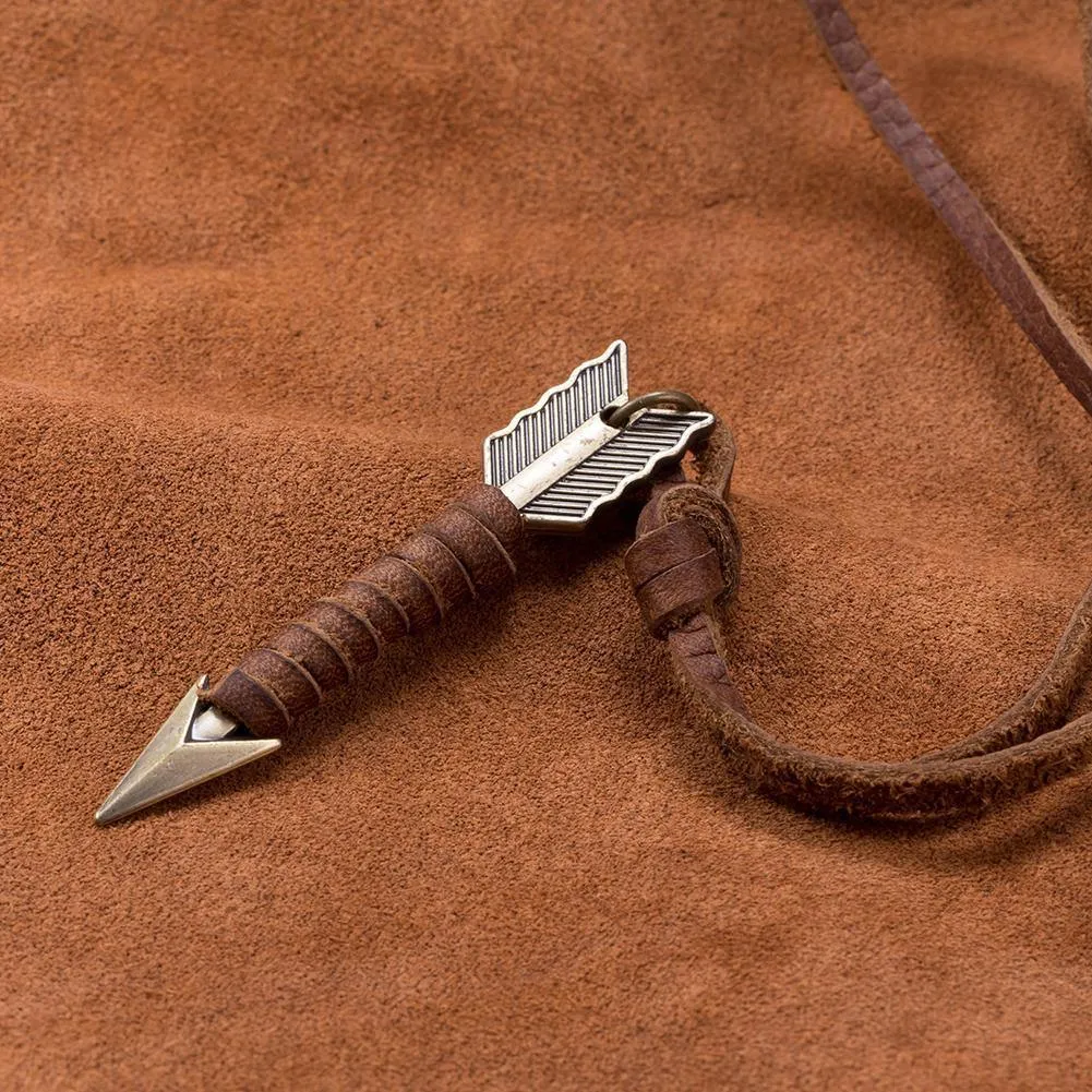 Vintage Arrow Leather Necklace