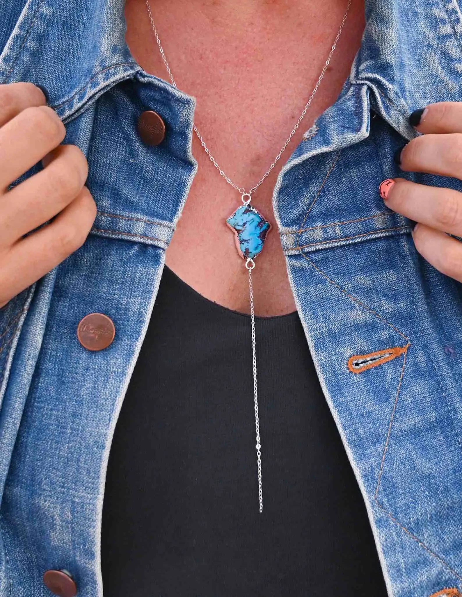 Wild & Free Turquoise Lariat Necklace